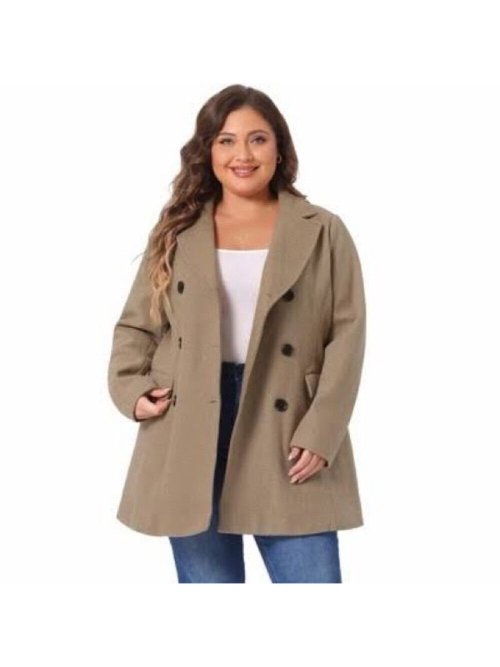 Anne Klein Double Breasted Pea Coat teacher cottagecore classic traditional